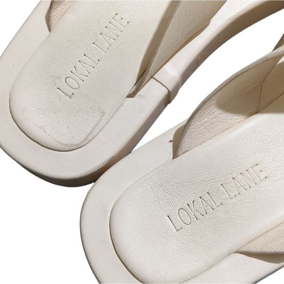 Lokal Lane Huey Platform Sandals Cream Size 7.5/8 - Picture 5 of 11